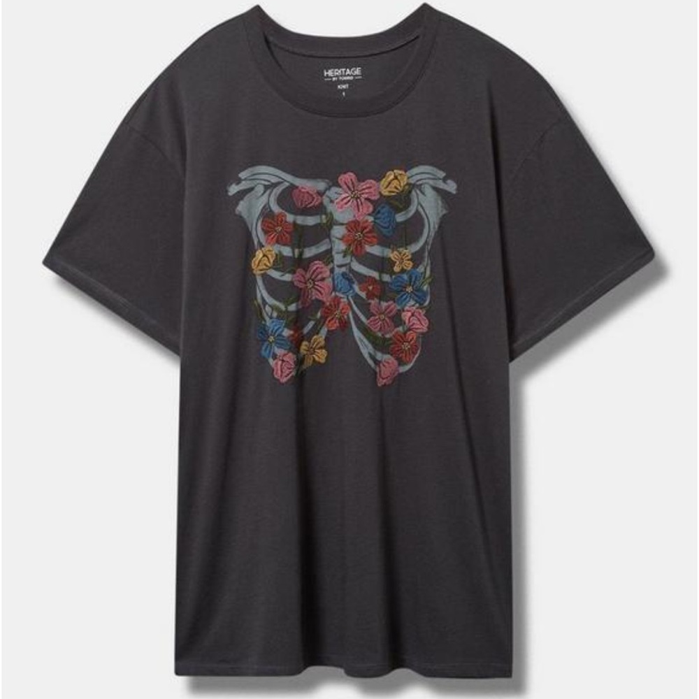 Floral Ribcage Relaxed Fit Heritage Jersey Crew Tee